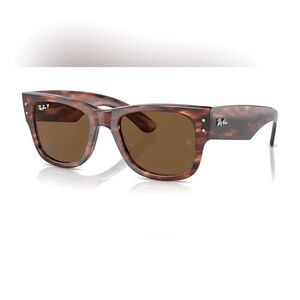 Ray BanMEGA WAYFARER Polished Stripe Havana Polarized New condition w/case $165